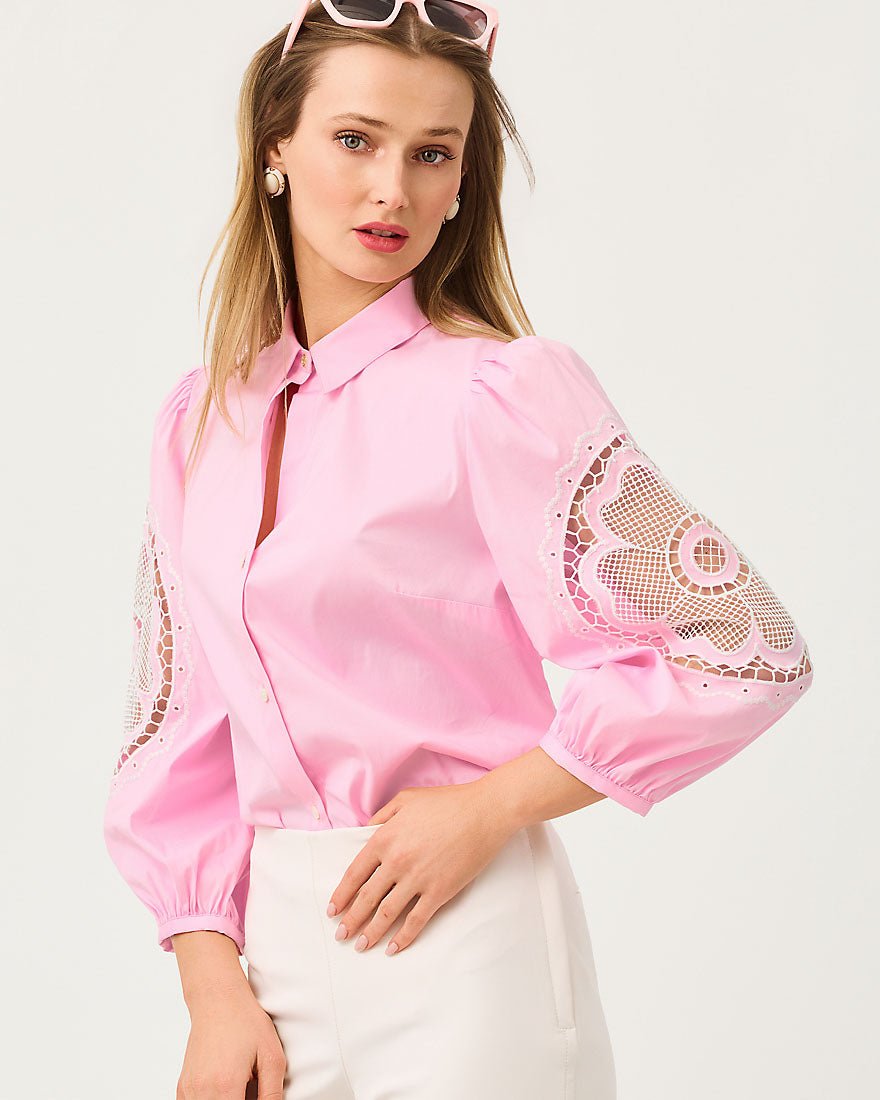 Lilly Pulitzer - The Flower Lace Lilly Shirt - Oleander Pink