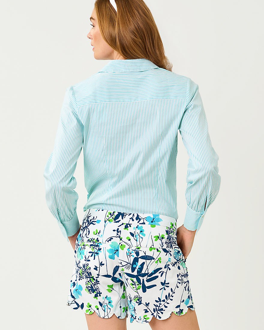 Lilly Pulitzer - The Tie Lilly Shirt - Capri Blue Shadow Shirting Stripe