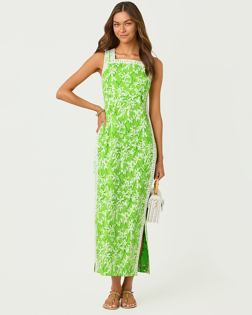 Lilly Pulitzer - Tina Maxi Romper - Crocodile Green Liza Overprint