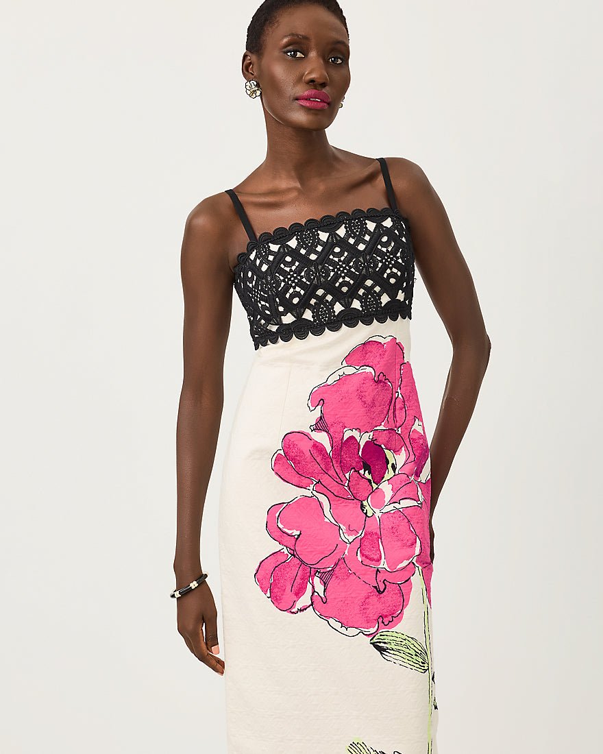 Lilly Pulitzer - Vena Stretch Maxi Dress - Coconut Oversized Big Lillys