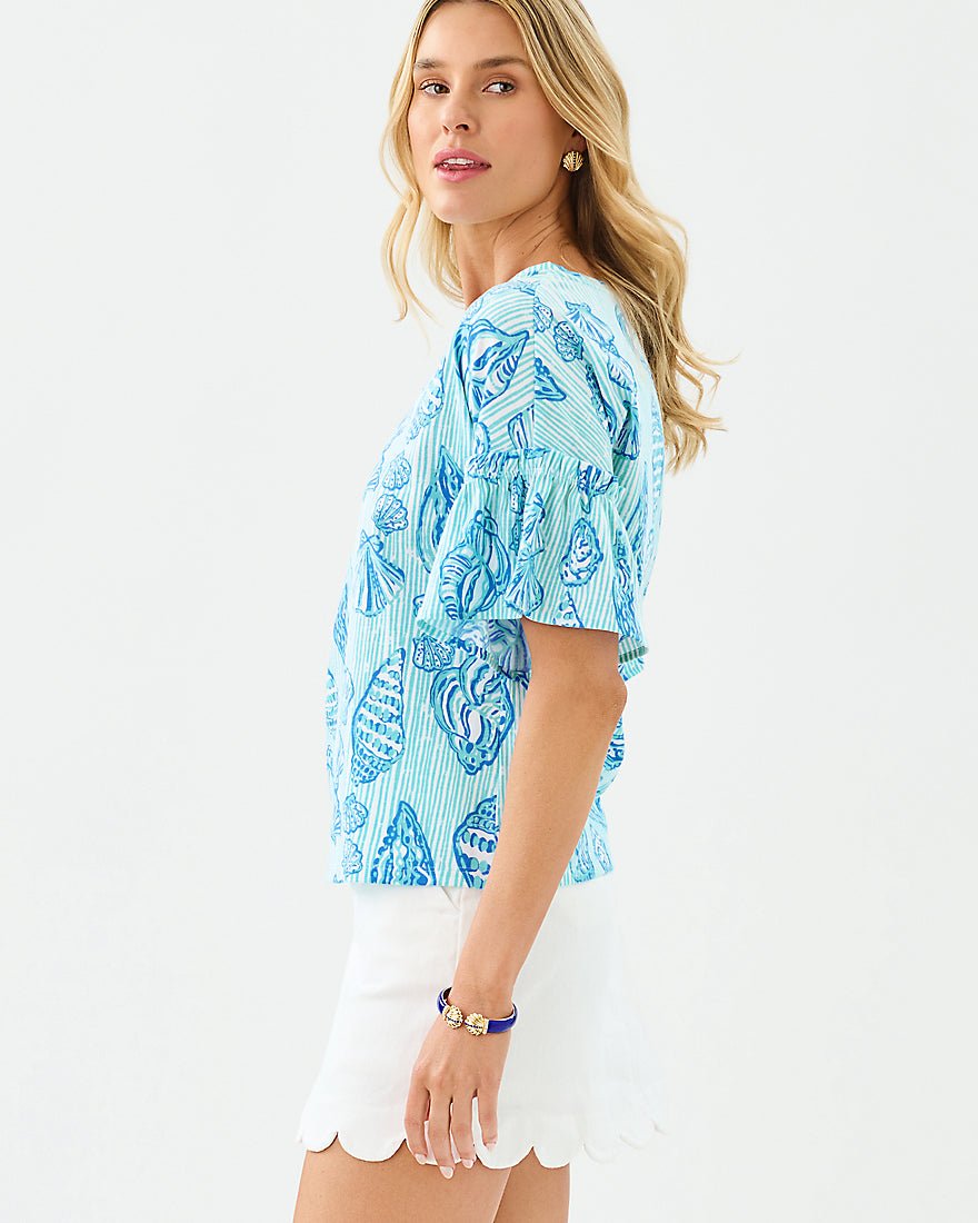 Lilly Pulitzer - Ziva Top - Fresh Water Blue Cool As Shell
