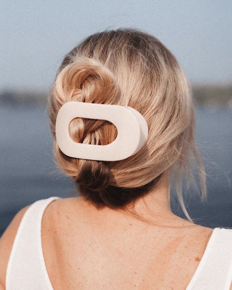 Teleties - Flat Round Hair Clip - Almond Beige