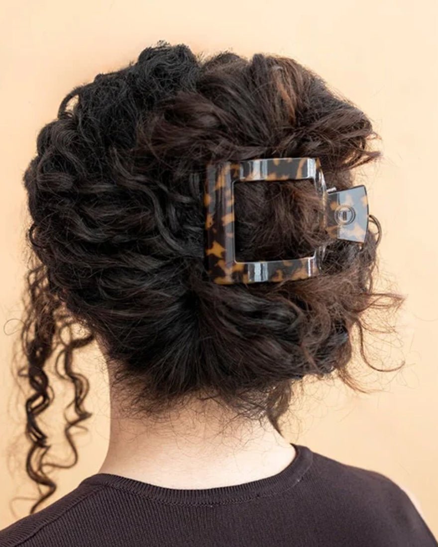 Teleties - Flat Square Hair Clips - Jet Black