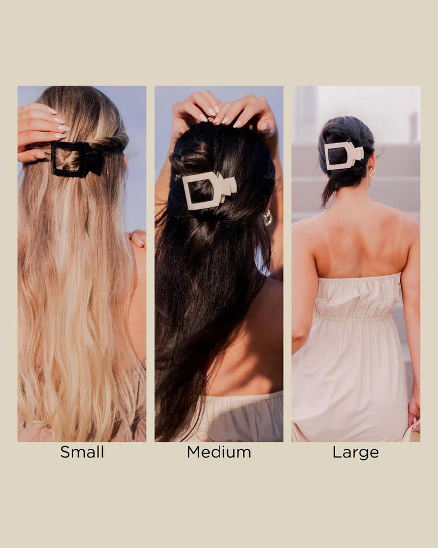 Teleties - Flat Square Hair Clips - Jet Black