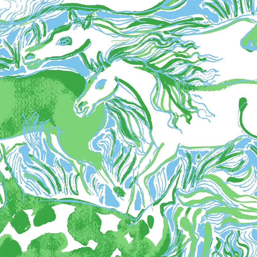 Capri Blue Galloping Gals