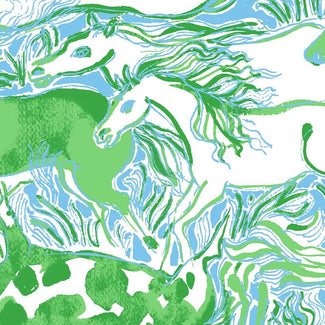 Capri Blue Galloping Gals