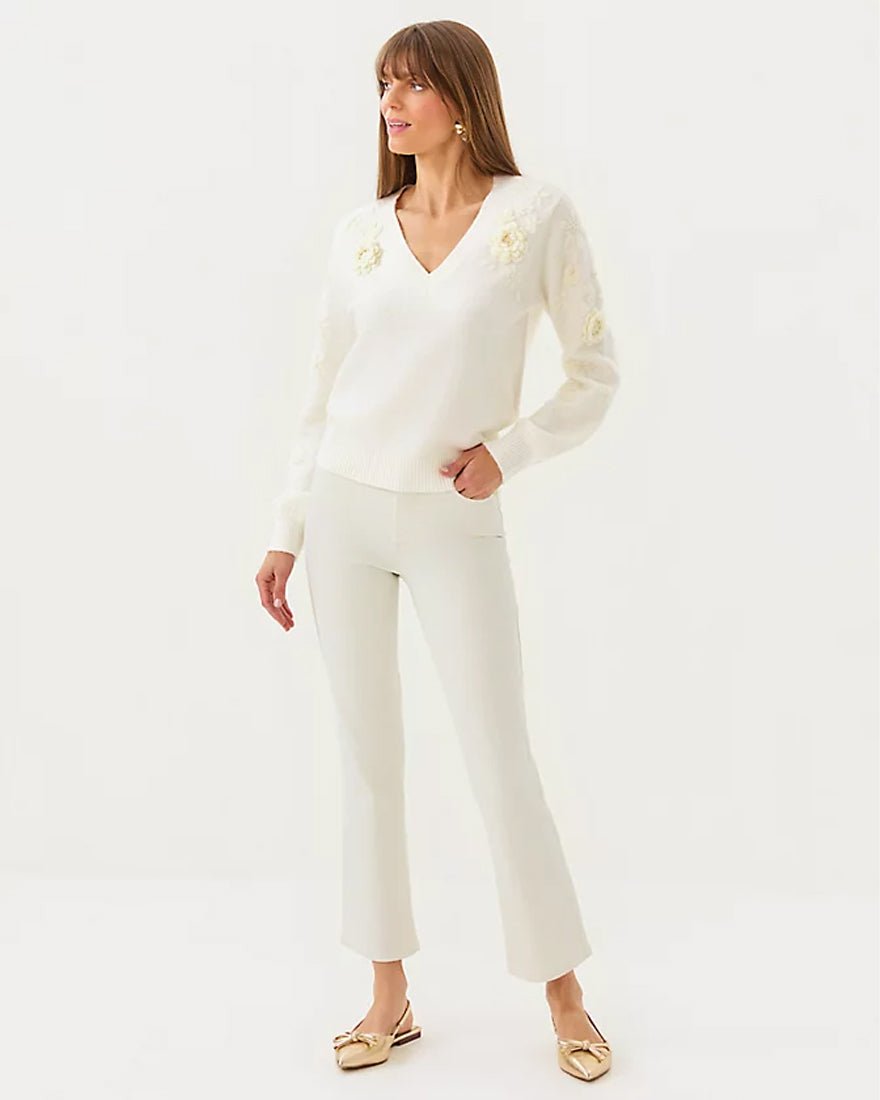 Alayla Sweater - Coconut Garden Party Embroidery