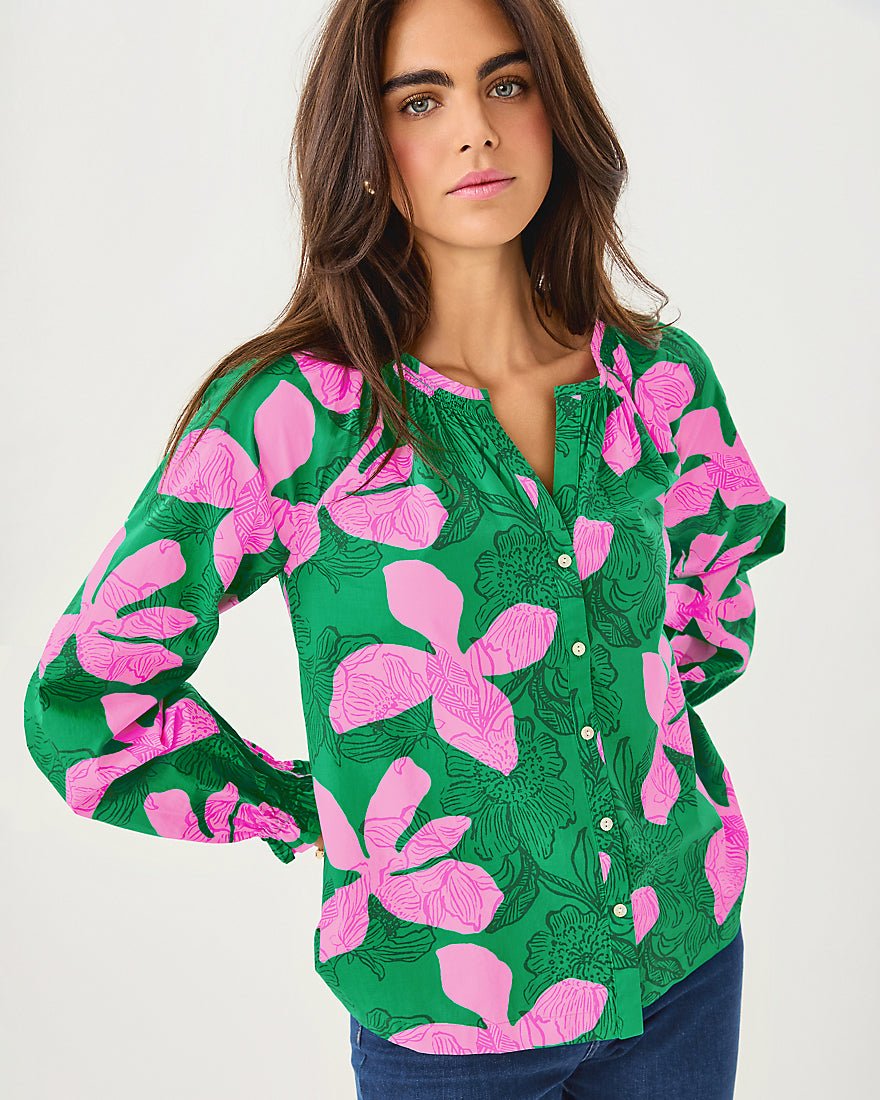 Aldina Top - Kitts Green Sunset Shadows