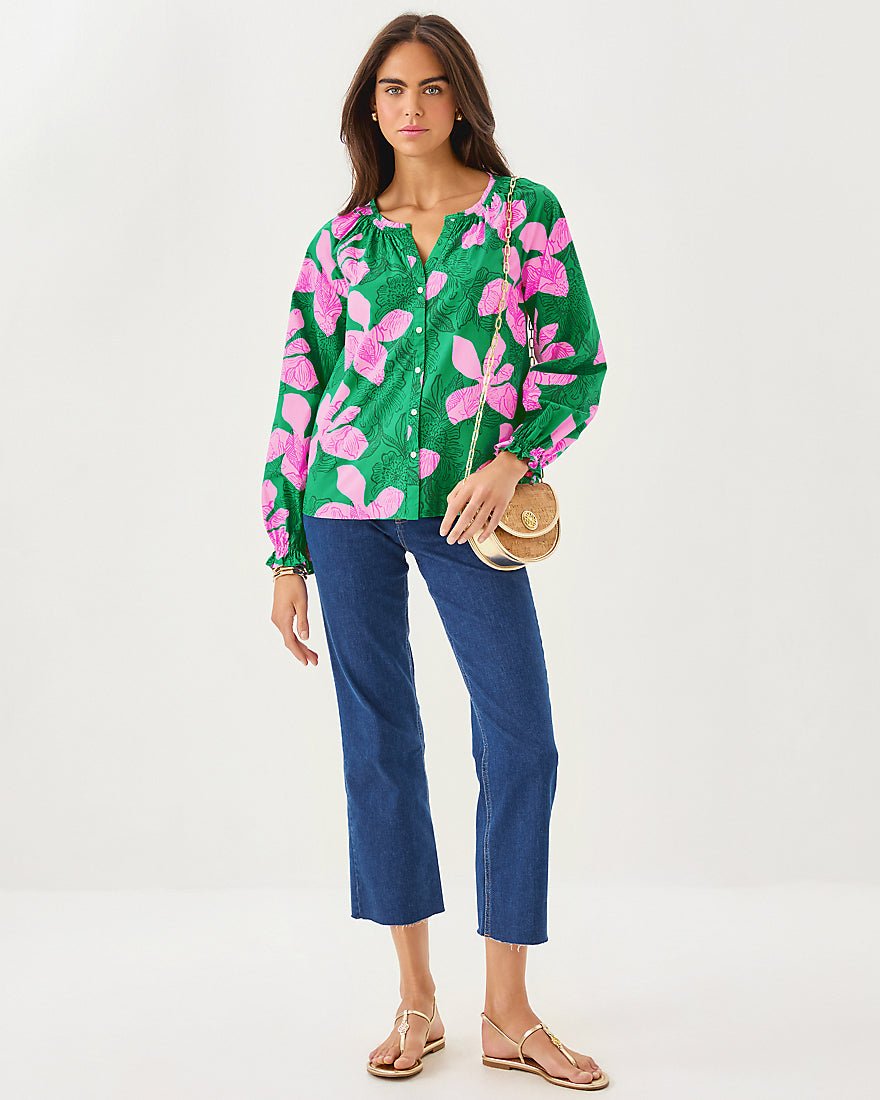 Aldina Top - Kitts Green Sunset Shadows