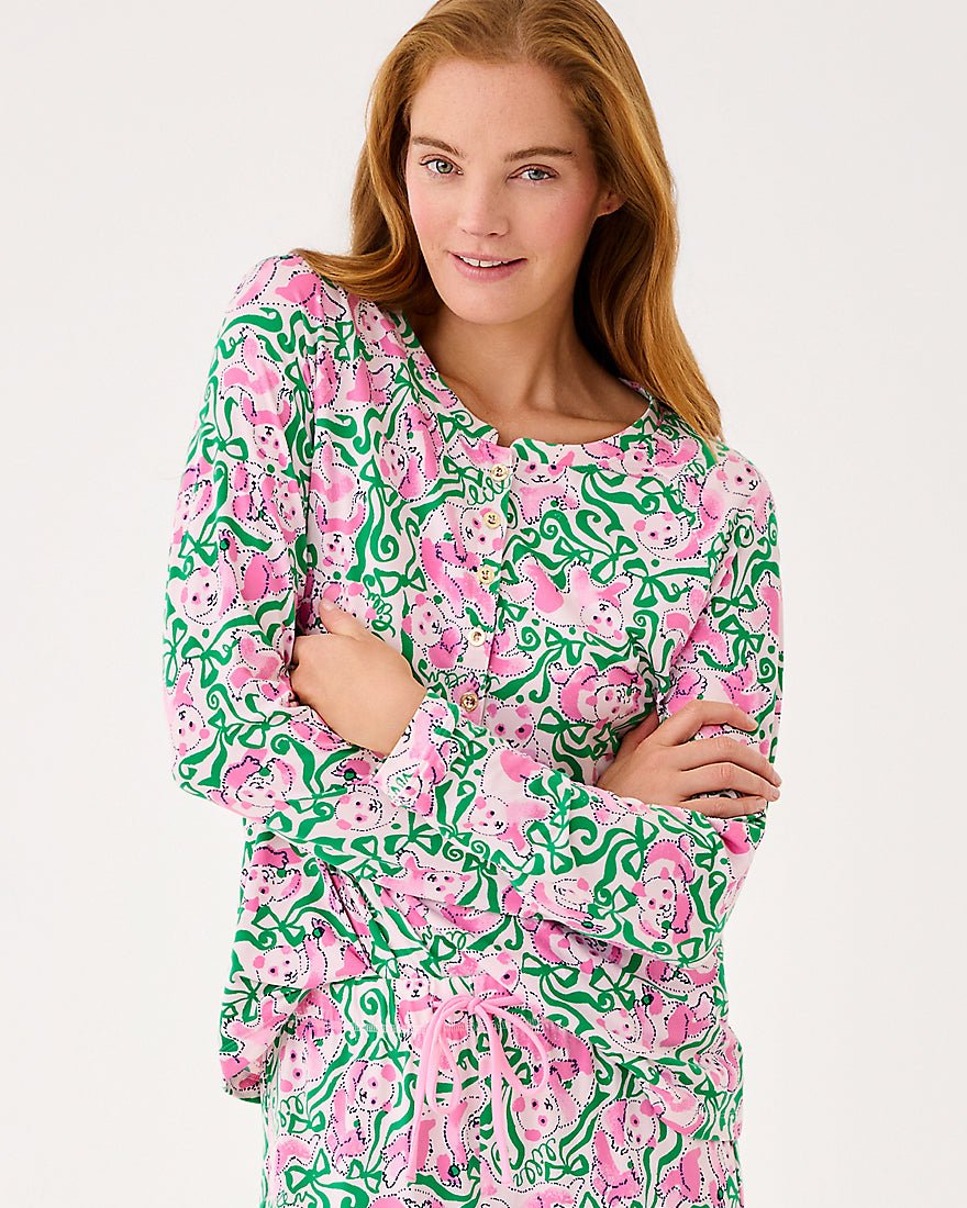 Alexandar Pj Top - Pink Quartz Panda N Bows