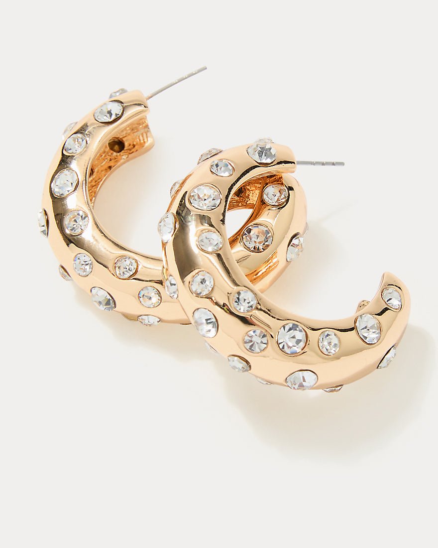 All Dahled Up Hoop Earrings - Gold Metallic