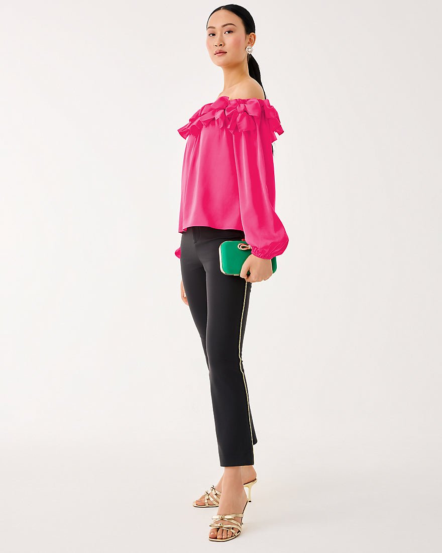 Lilly Pulitzer - Ana Embellished Crop Flare Pant - Noir