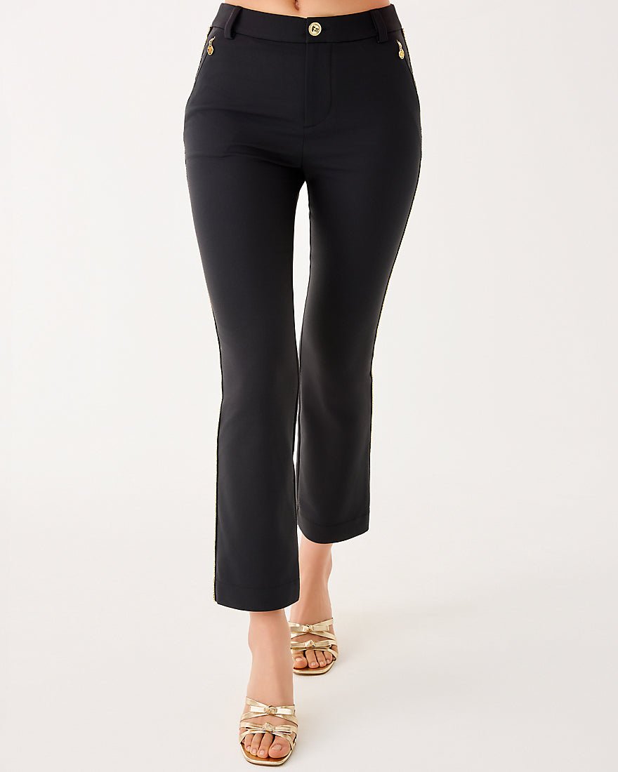Lilly Pulitzer - Ana Embellished Crop Flare Pant - Noir