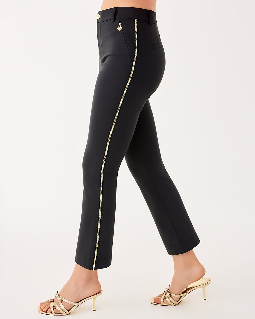 Lilly Pulitzer - Ana Embellished Crop Flare Pant - Noir