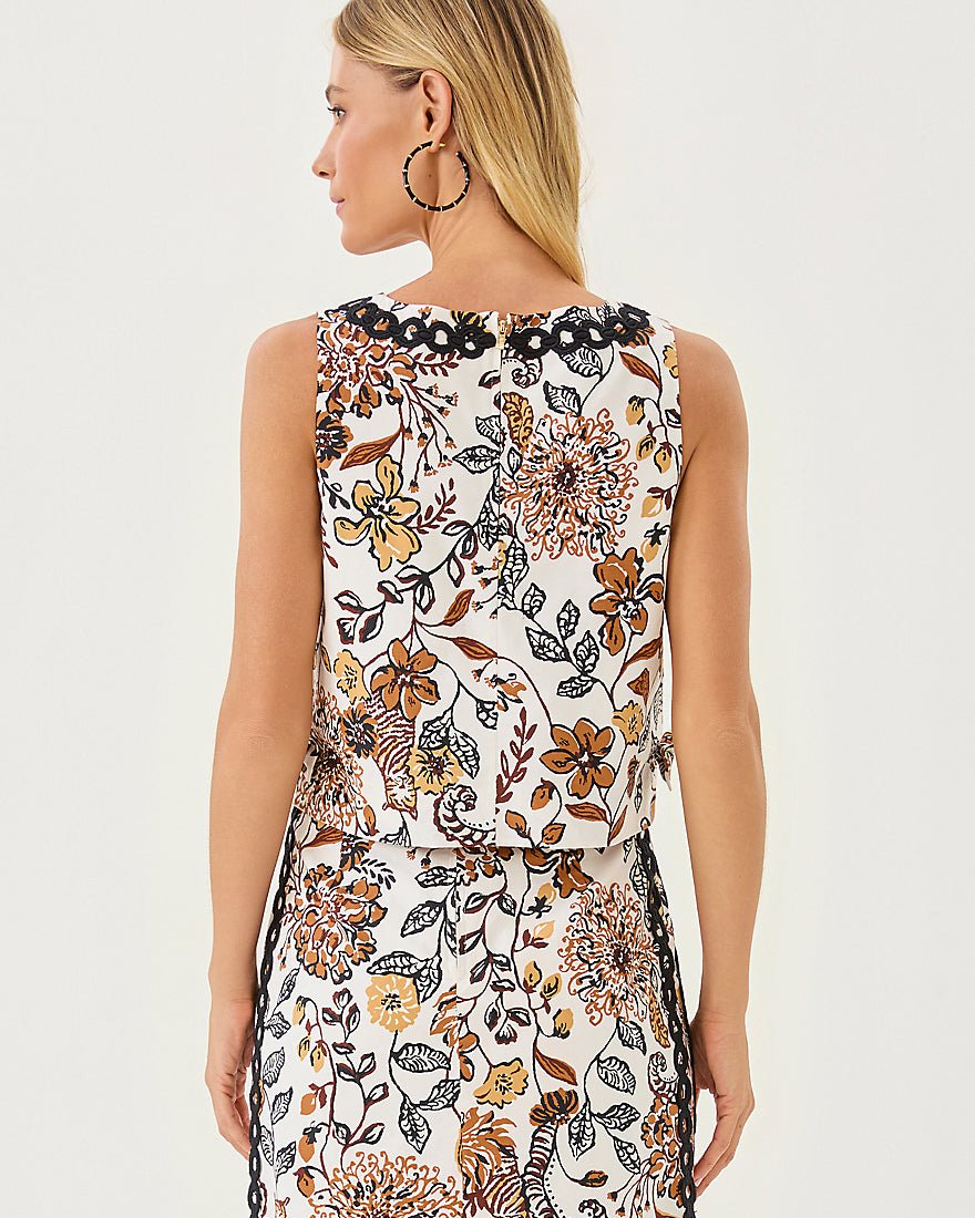 Annaleese Sleeveless Cropped Top - Coconut Take Meowt