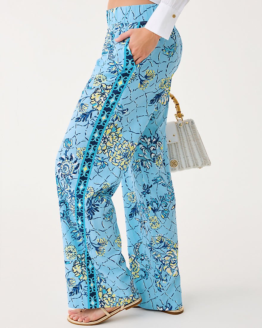 Lilly Pulitzer - Bal Harbour Stretch Palazzo Pant - Bellevue Blue Breakers Beach