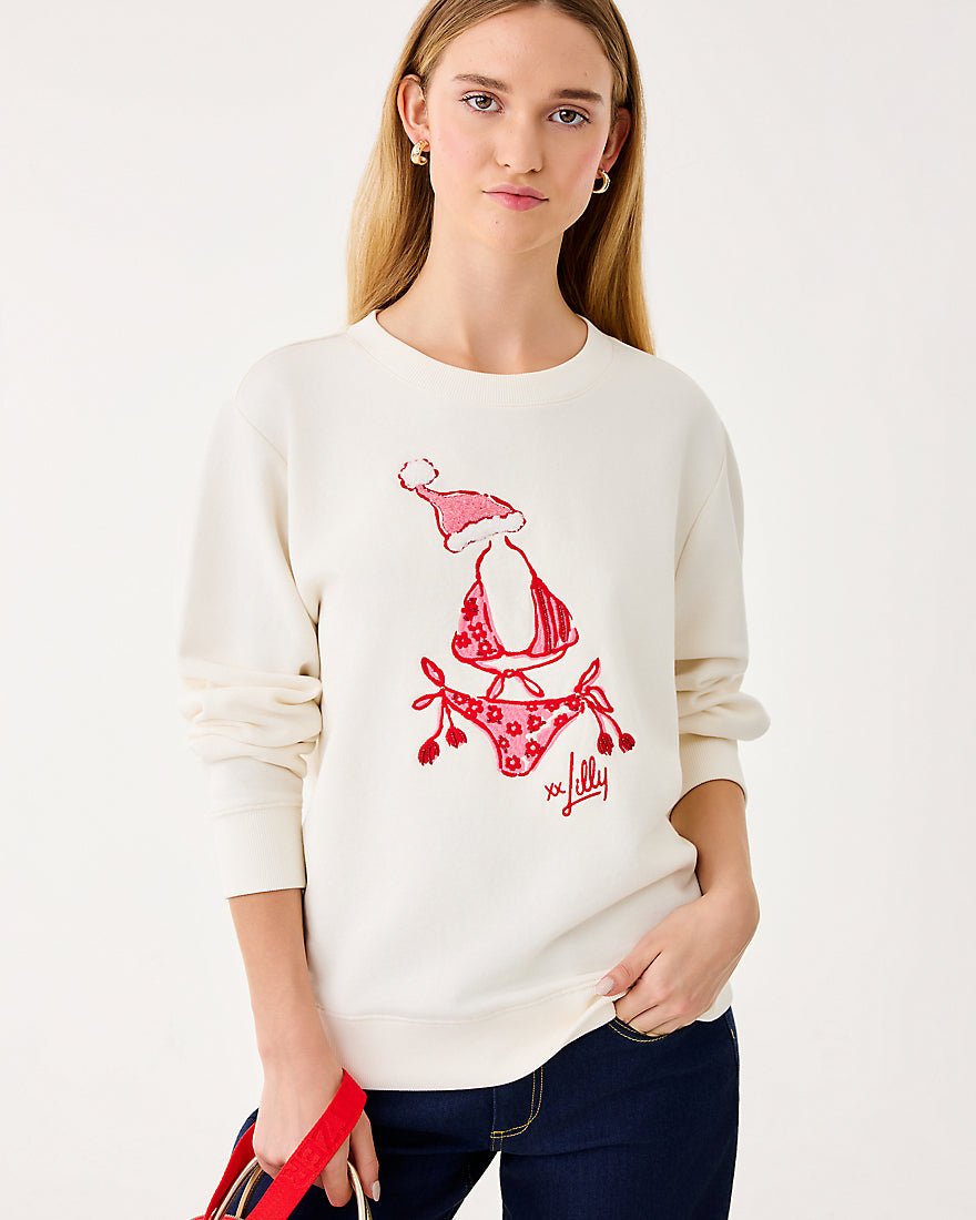 Ballad Long Sleeve Sweatshirt - Coconut Festive Frocks Embellishment