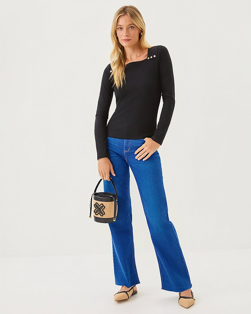 Beaty Long Sleeve Knit Top - Noir