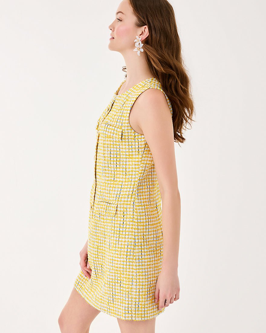 Lilly Pulitzer - Bindy Shift Romper - Limoncello Spacedye Stripe Boucle