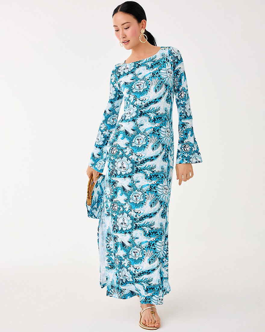 Lilly Pulitzer - Breena Upf 50 Plus Maxi Dress - Bellevue Blue Lilly Gulls