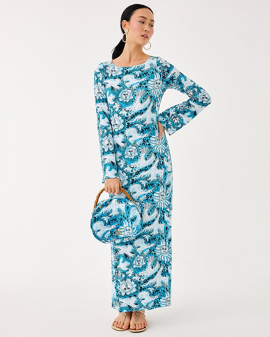 Lilly Pulitzer - Breena Upf 50 Plus Maxi Dress - Bellevue Blue Lilly Gulls