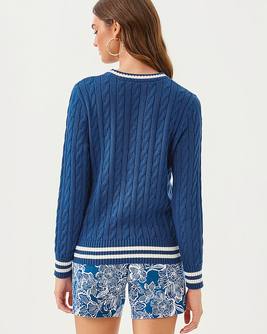 Brockton Crew Neck Sweater - Starlight Navy X Coconut Tipping