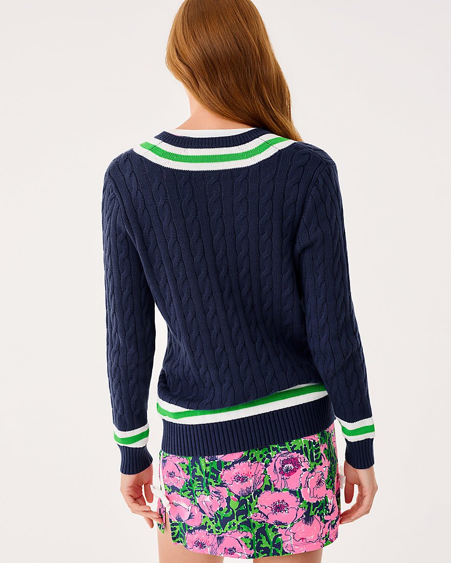 Brockton Sweater - Low Tide Navy X Jolie Green Tipping