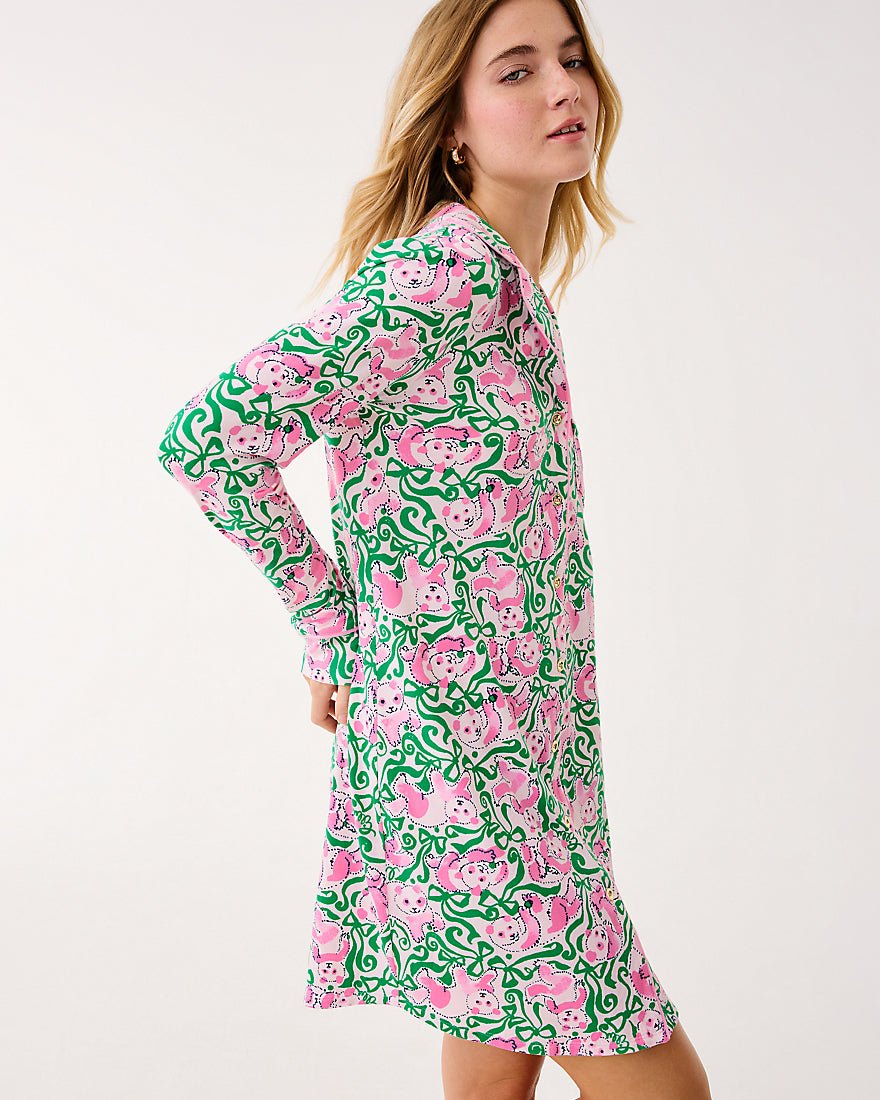 Brona Pj Sleepdress - Pink Quartz Panda N Bows