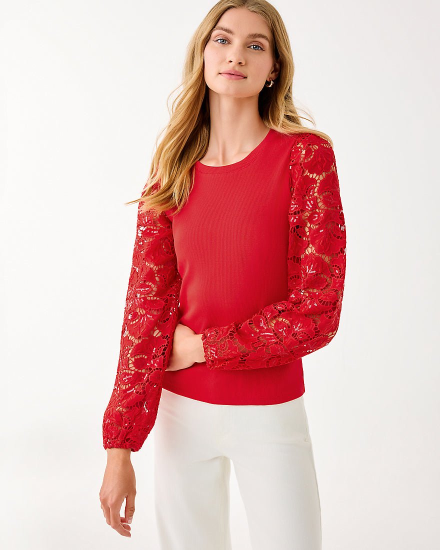 Lilly Pulitzer - Bryant Knit Top - Cranberry Red