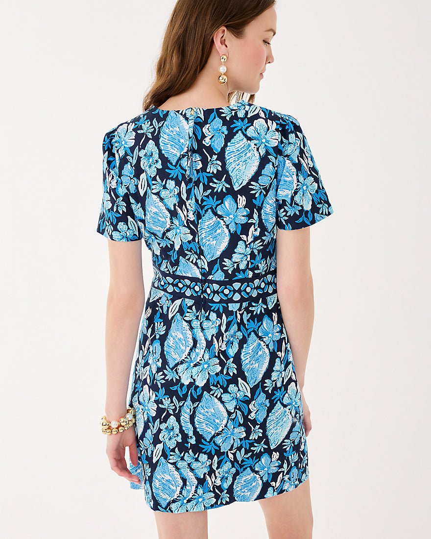 Lilly Pulitzer - Brynne Stretch Shift Dress - Low Tide Navy Seashell Splendor