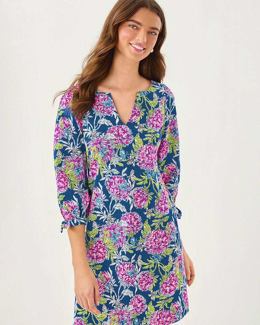 Cath Three Quarter Sleeve Dress - Multi Dahlia Licious