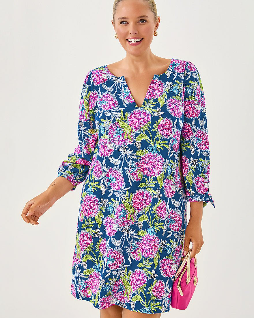 Cath Three Quarter Sleeve Dress - Multi Dahlia Licious