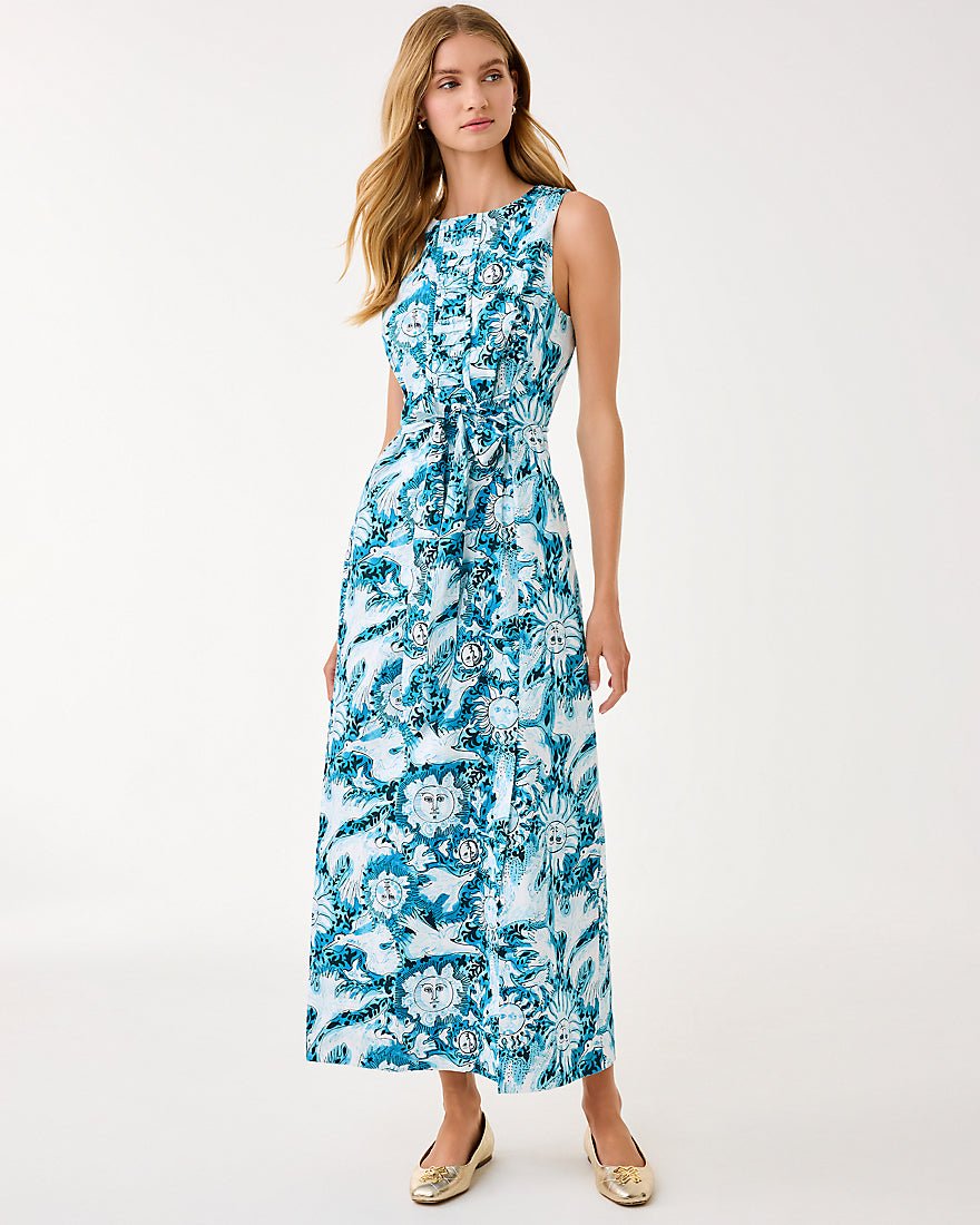 Lilly Pulitzer - Clarajane Stretch Maxi Shift Dress - Bellevue Blue Lilly Gulls