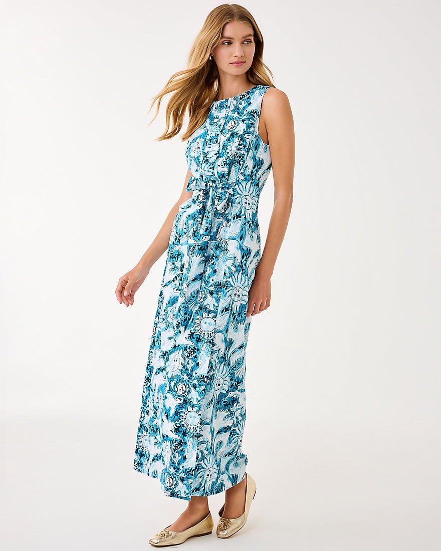 Lilly Pulitzer - Clarajane Stretch Maxi Shift Dress - Bellevue Blue Lilly Gulls