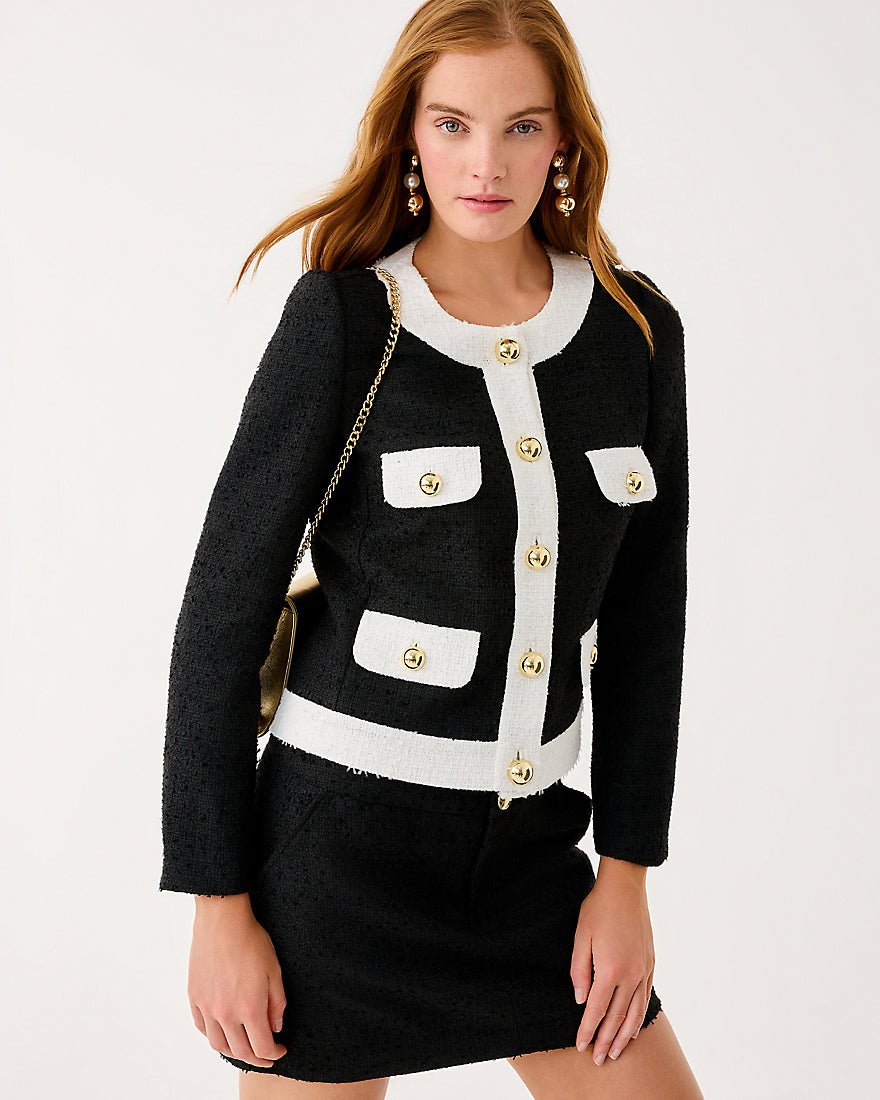 Lilly Pulitzer - Clydie Boucle Jacket - Noir Chic Chick Boucle