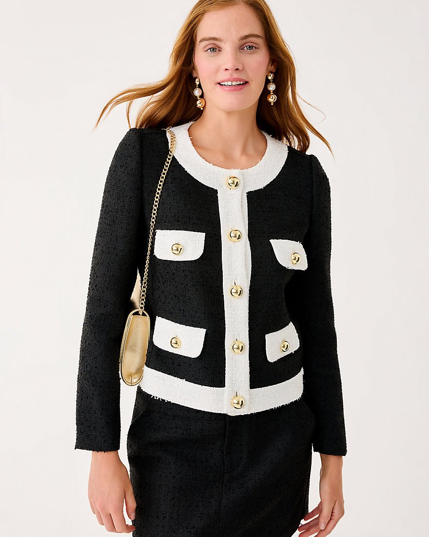 Lilly Pulitzer - Clydie Boucle Jacket - Noir Chic Chick Boucle