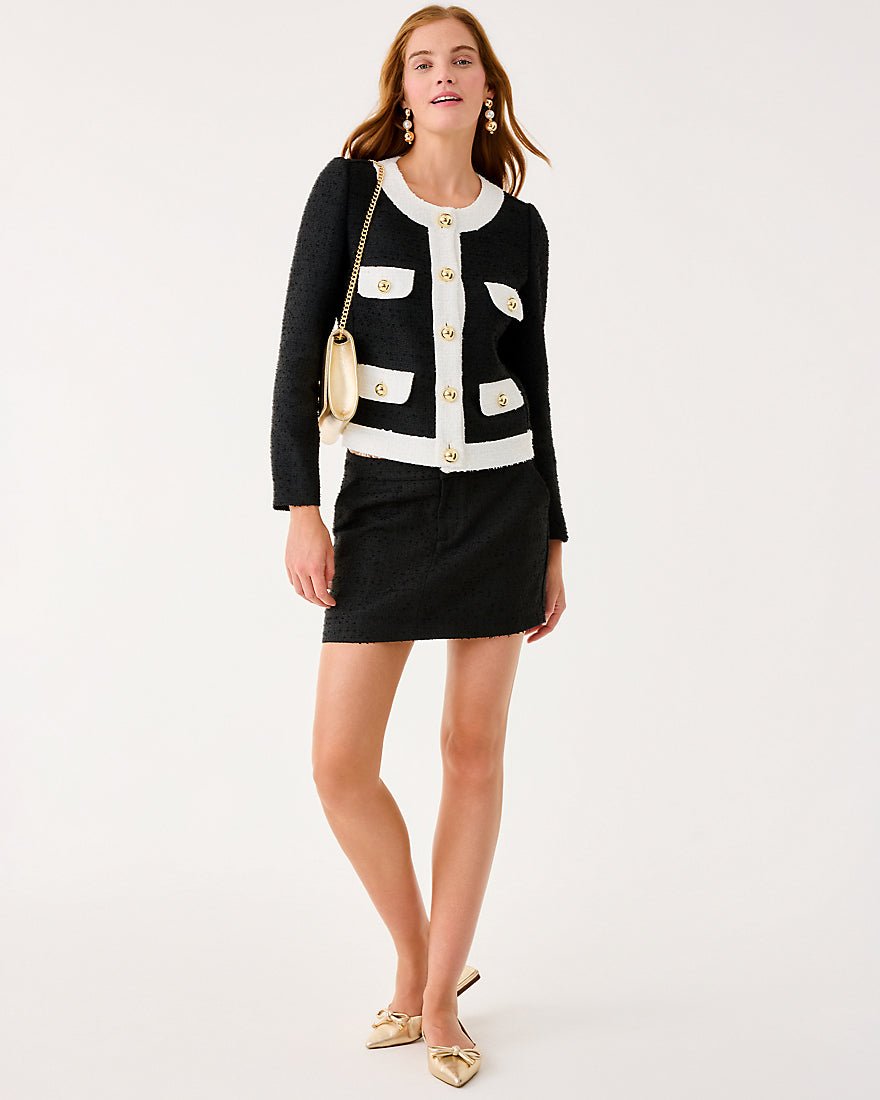 Lilly Pulitzer - Clydie Boucle Jacket - Noir Chic Chick Boucle