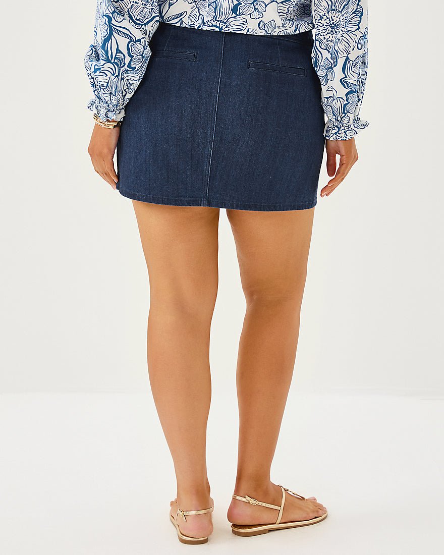 Colette Stretch Denim Skirt - Dark Wash