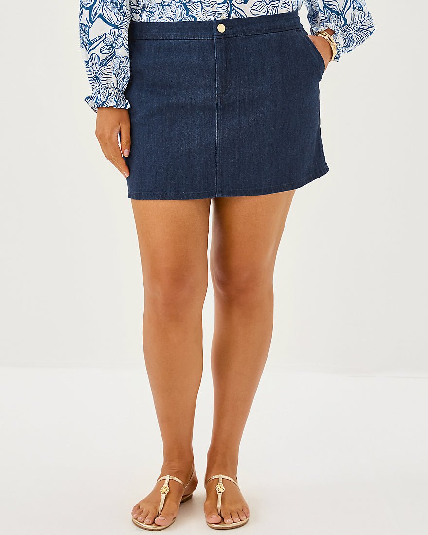 Colette Stretch Denim Skirt - Dark Wash