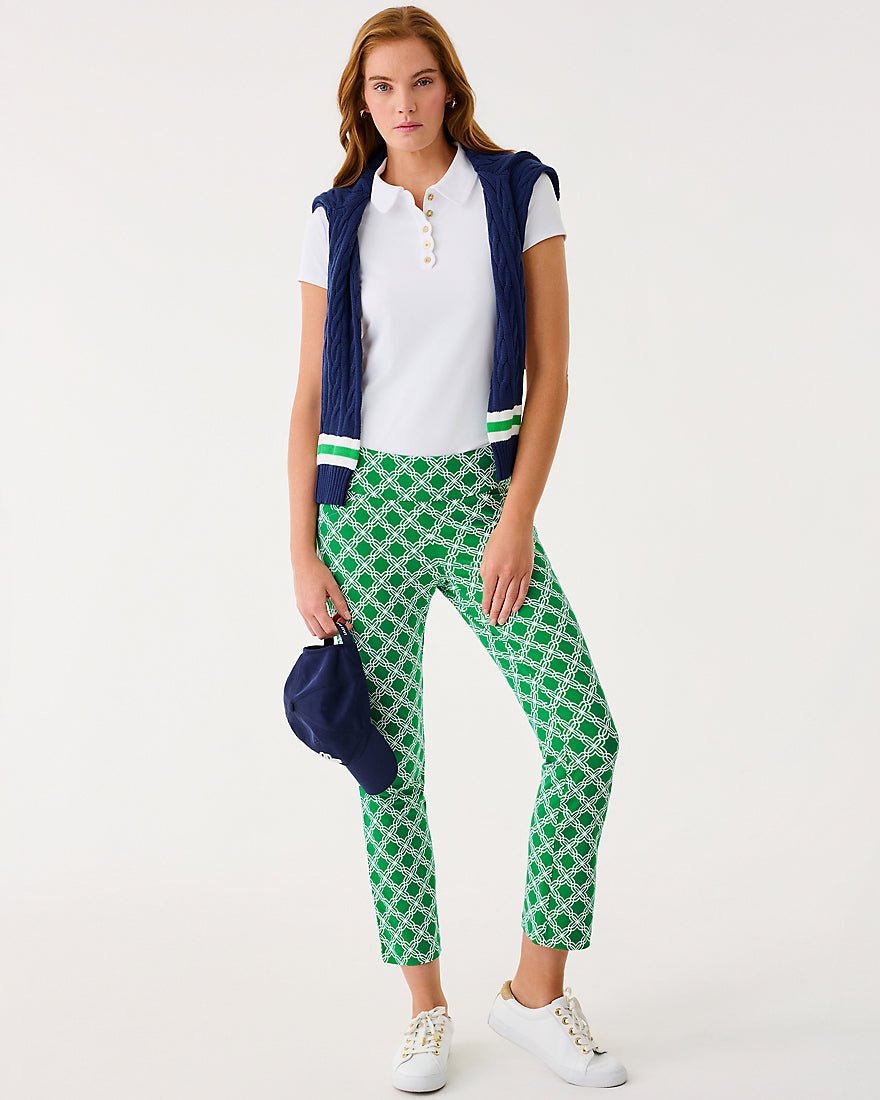 Lilly Pulitzer - Corso Kick Flare Pant Upf 50 Plus - Bamboo Green Boo Green Open Butterfly Pattern