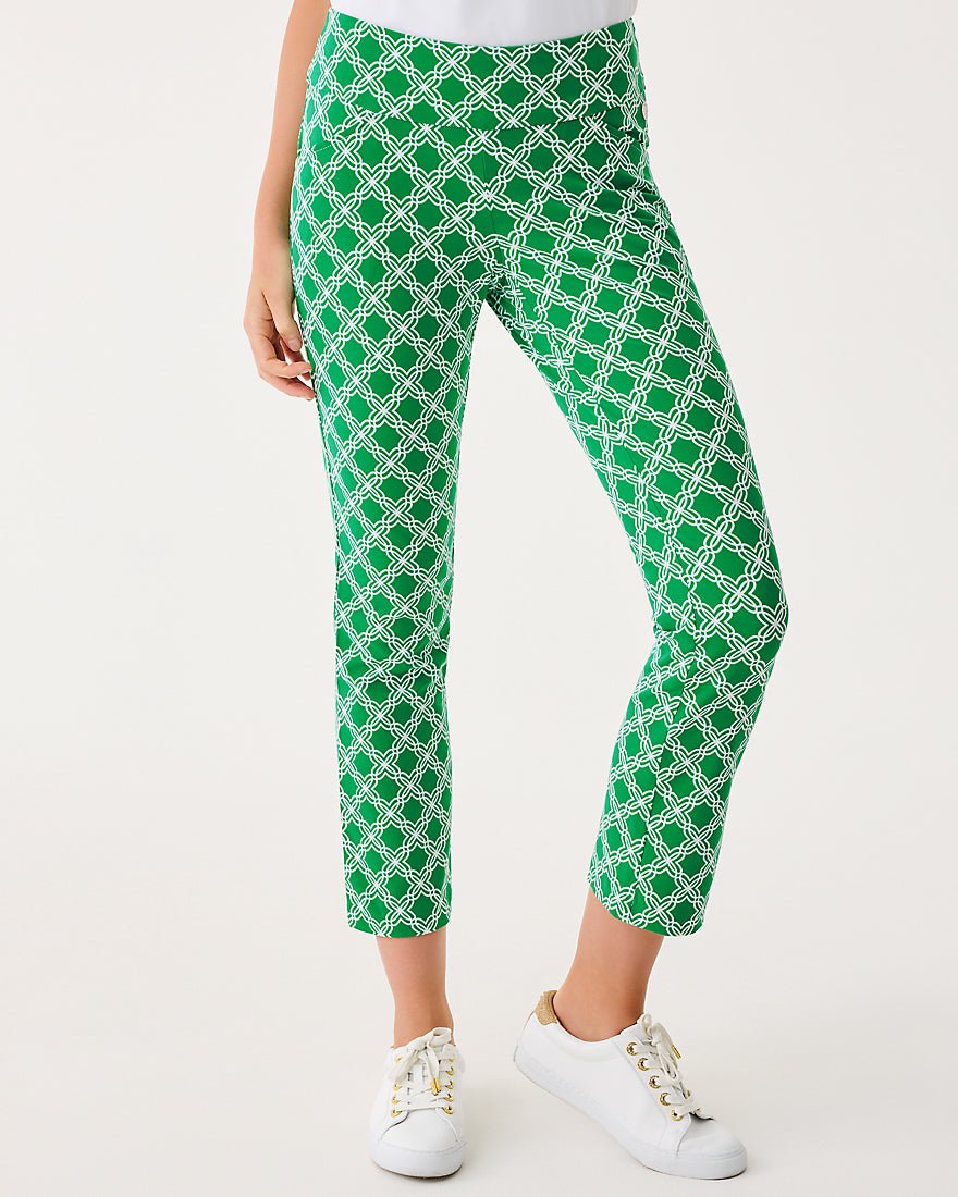 Lilly Pulitzer - Corso Kick Flare Pant Upf 50 Plus - Bamboo Green Boo Green Open Butterfly Pattern