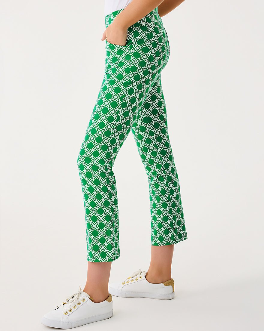 Lilly Pulitzer - Corso Kick Flare Pant Upf 50 Plus - Bamboo Green Boo Green Open Butterfly Pattern