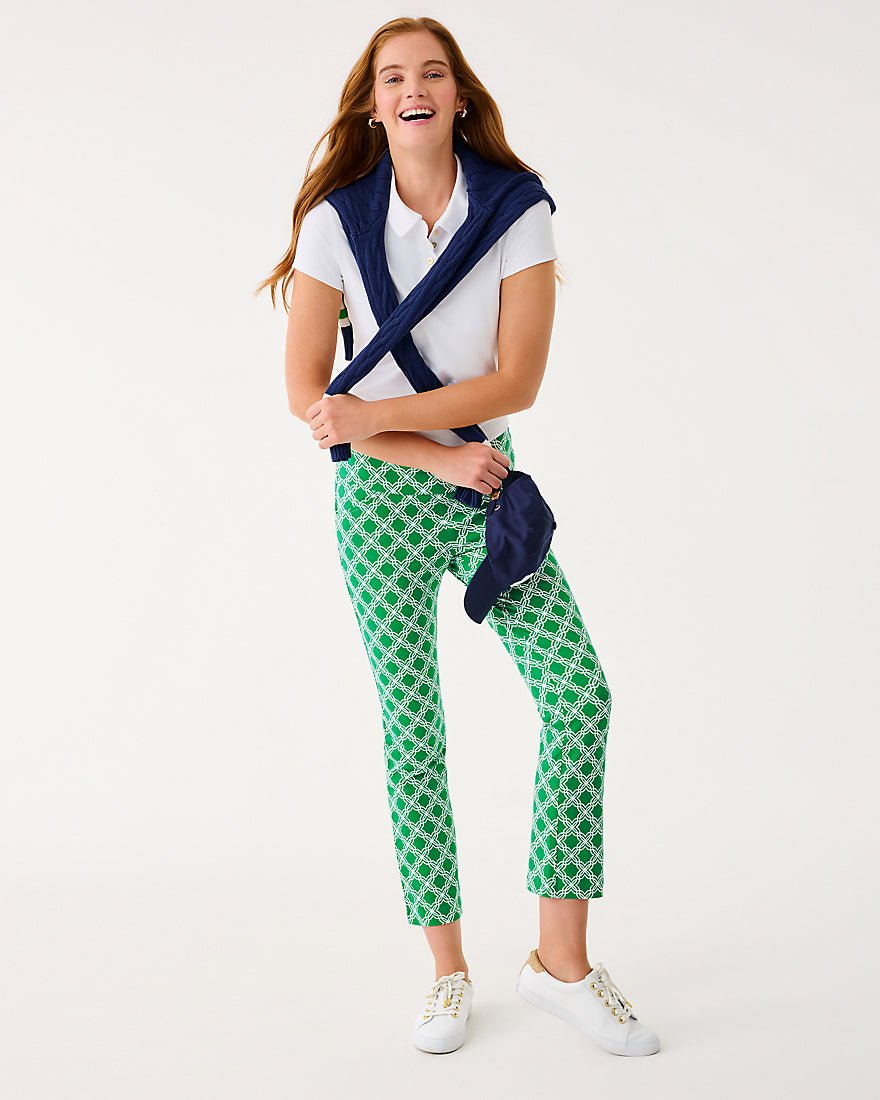 Lilly Pulitzer - Corso Kick Flare Pant Upf 50 Plus - Bamboo Green Boo Green Open Butterfly Pattern