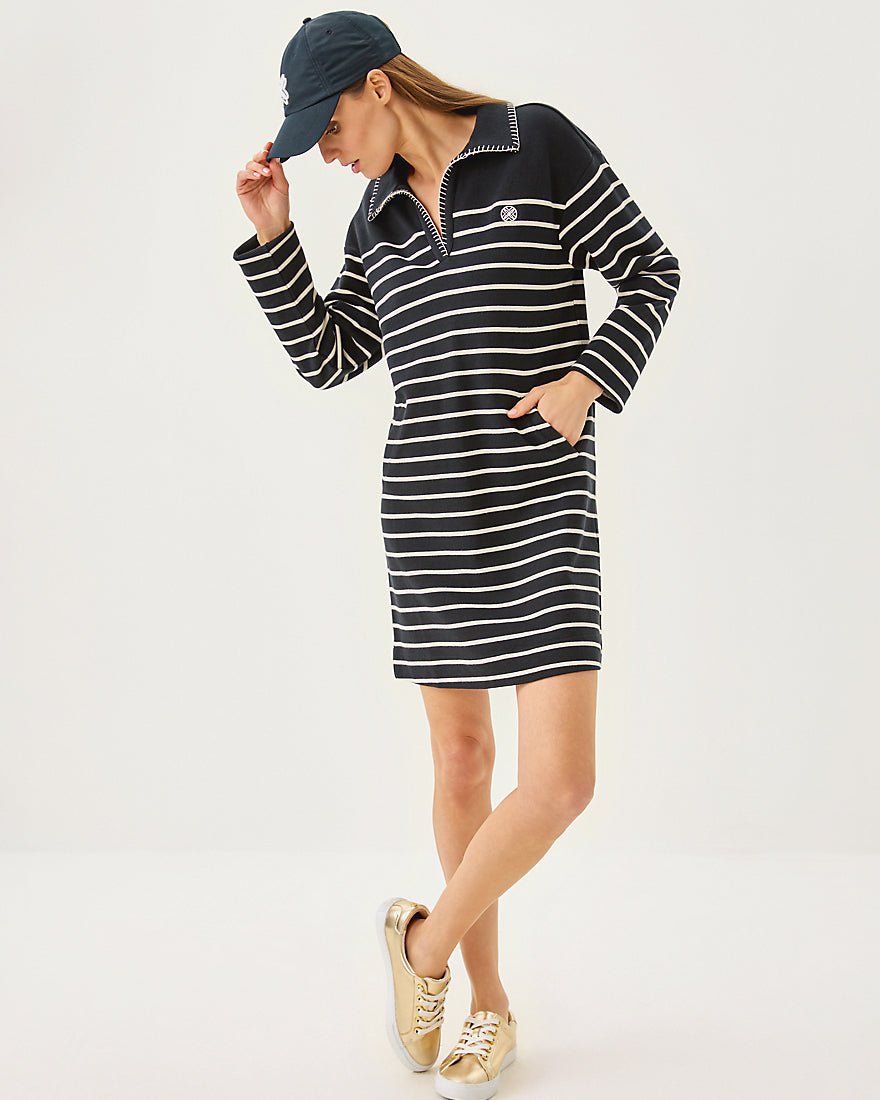 Corvaya Dress - Noir Legacy Stripe