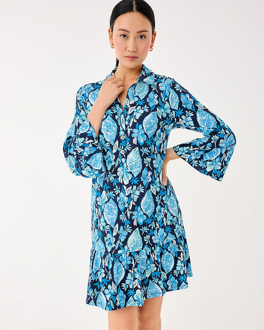 Lilly Pulitzer - Delany Dress - Low Tide Navy Seashell Splendor