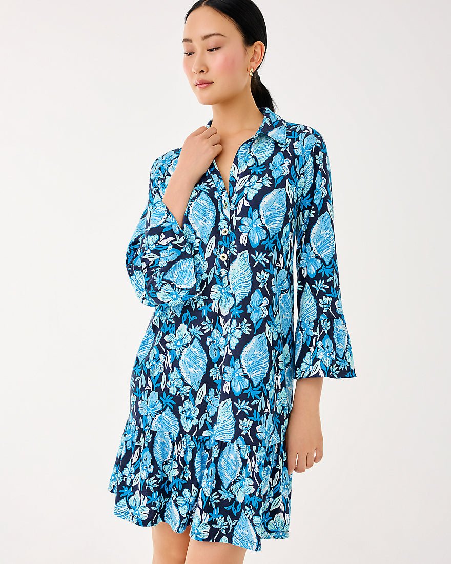Lilly Pulitzer - Delany Dress - Low Tide Navy Seashell Splendor