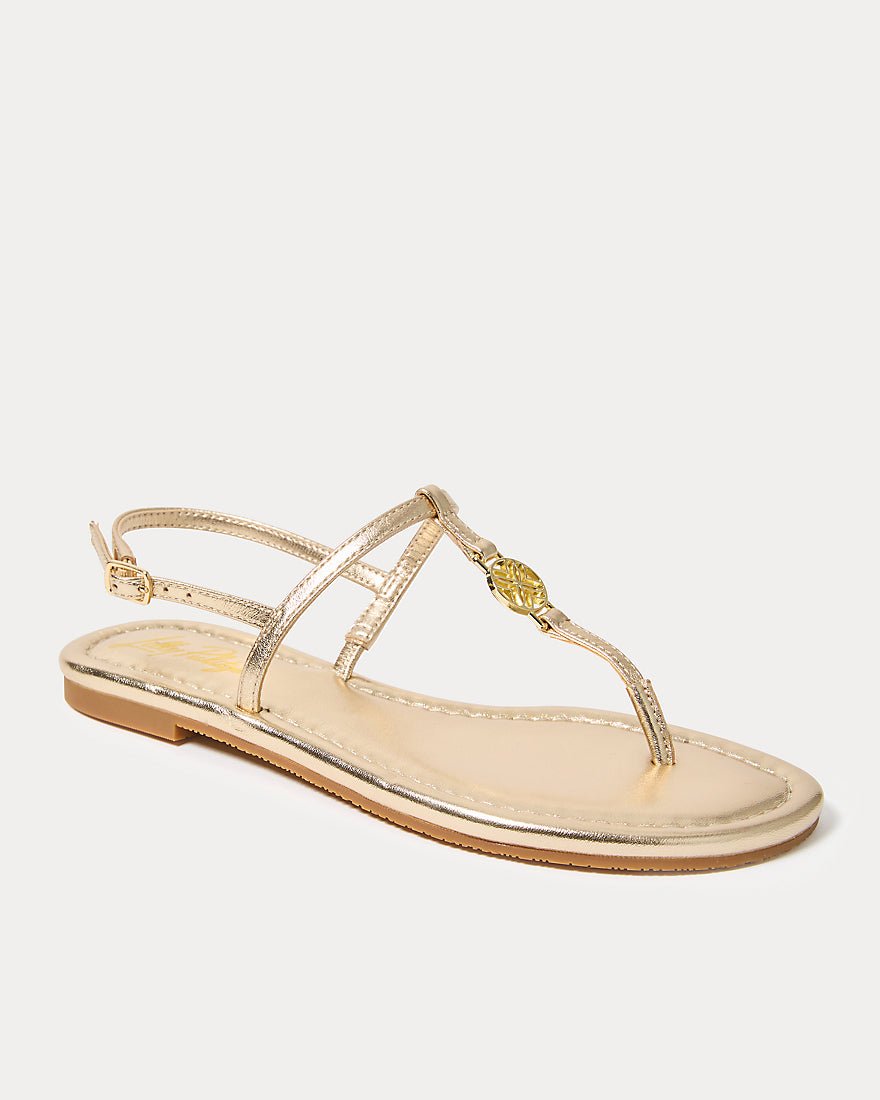 Delilah Logo Sandal - Gold Metallic