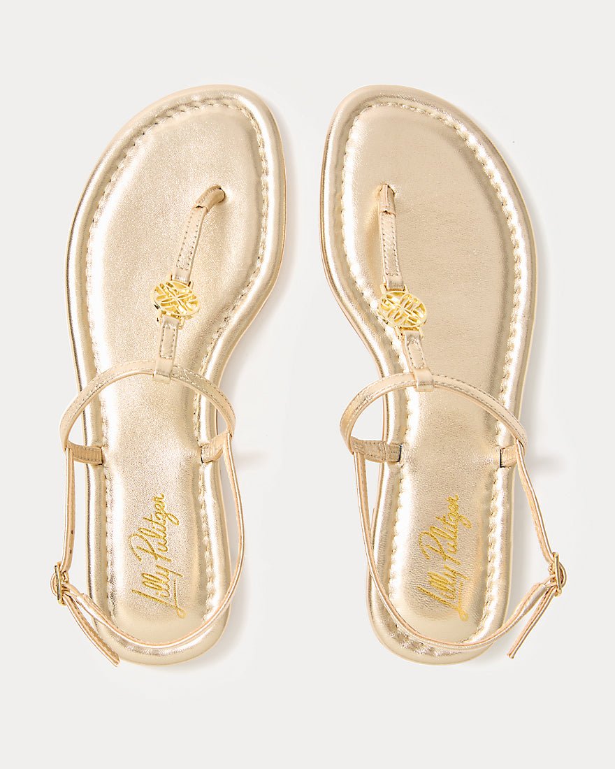 Delilah Logo Sandal - Gold Metallic