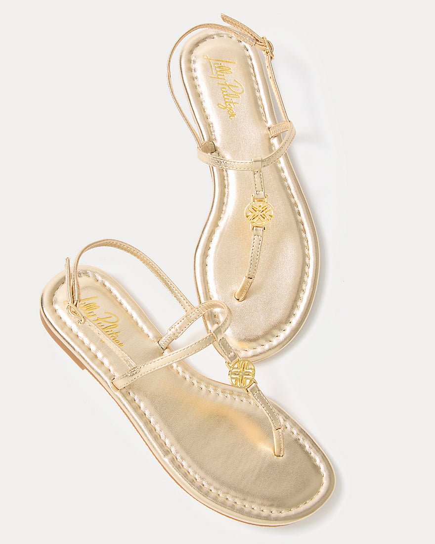 Delilah Logo Sandal - Gold Metallic