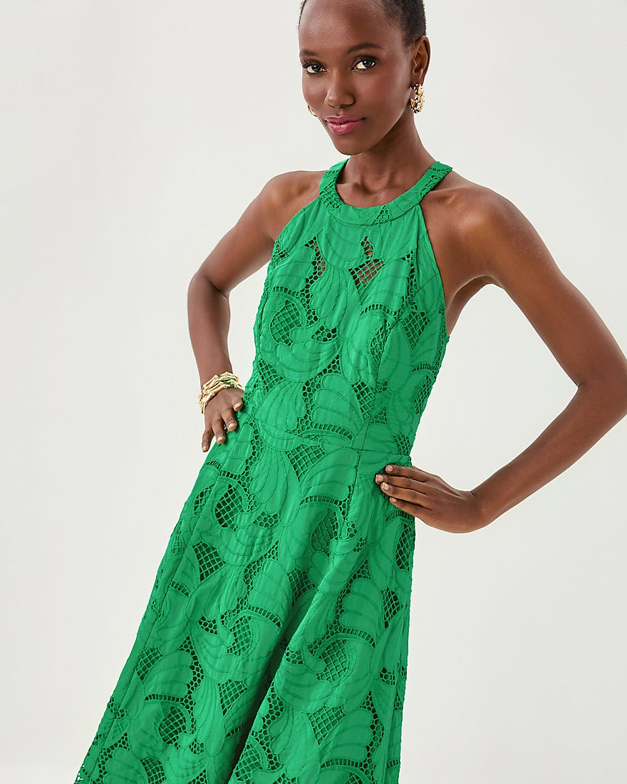 Denise Lace Midi Dress - Kitts Green Sway With Me Scalloped Lace
